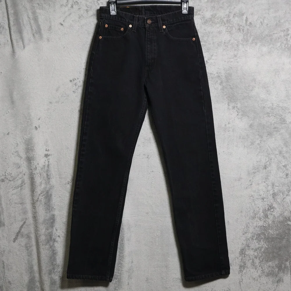 Vintage Levis 505 Jeans Mens 28x32 Black Regular Fit Straight Leg USA Made 1993